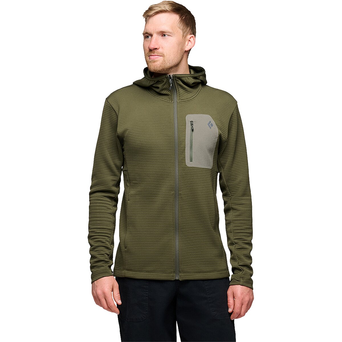 Image of Black Diamond Diverge Full-Zip Hoodie - Men's Dark Moss, S