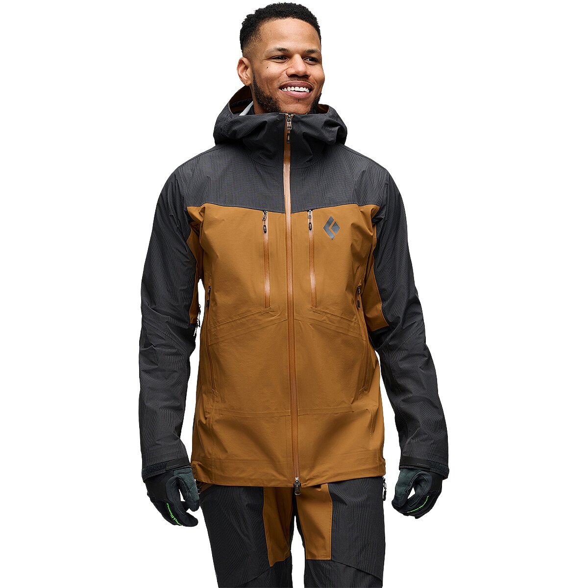 Image of Black Diamond Mission Alpine Shell - Men's Black/Rye, S