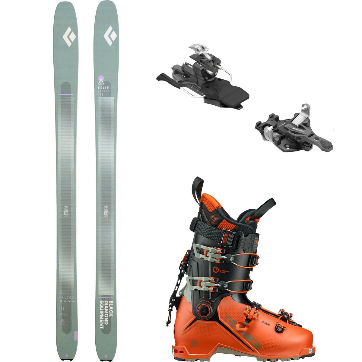 Image of Black Diamond Helio Carbon Ski + Raider EVO Binding + Zero G Tour Pro Boot One Color/Blk/Dusk Orange, 171cm,102mm,25.5