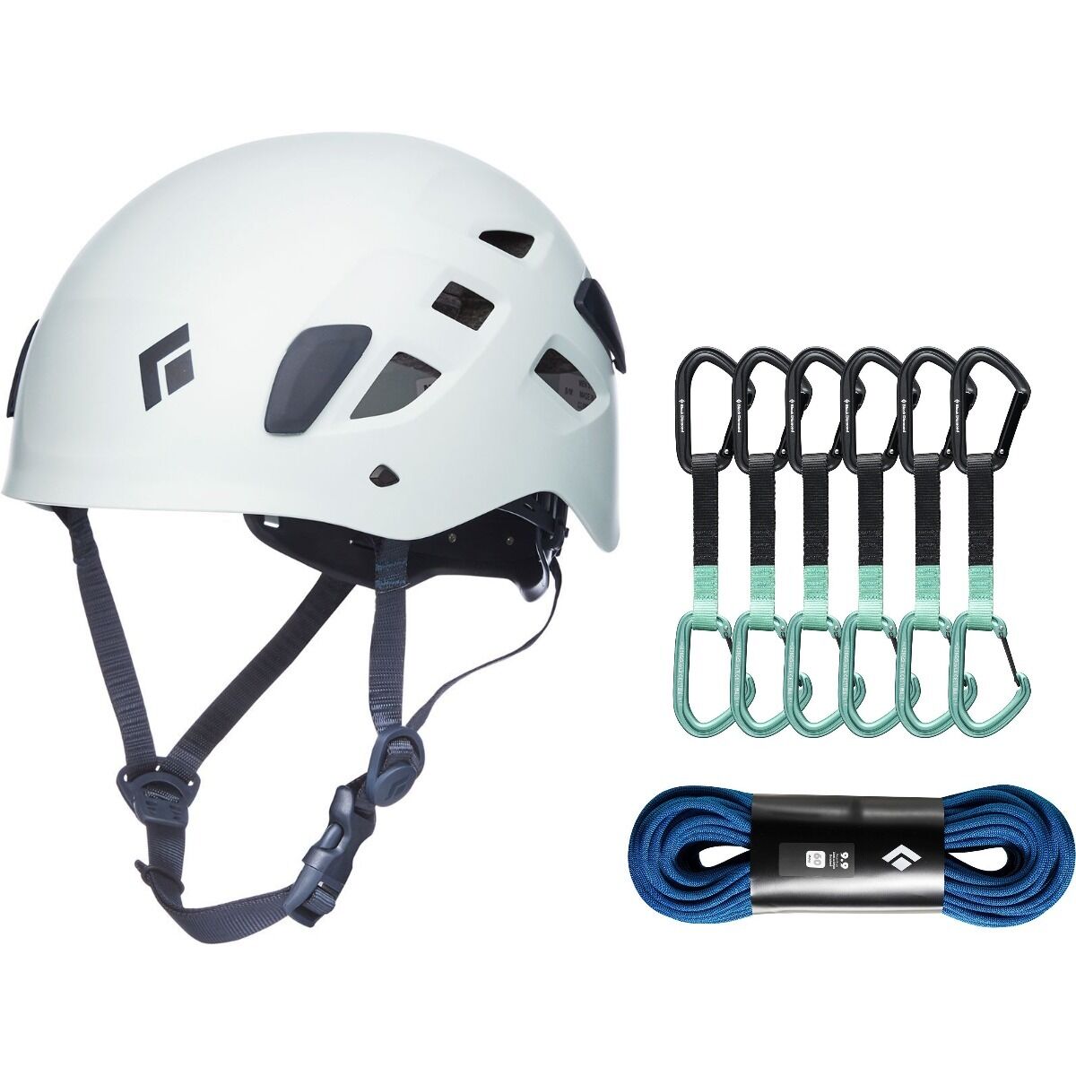 Image of Black Diamond Sport Climbing Starter Package Clean Green, Dual Blue, Rain, 12cm, 70m, M/L