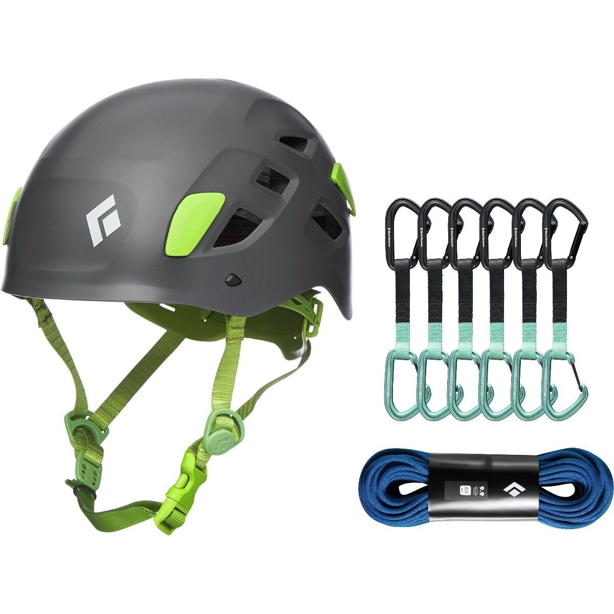 Image of Black Diamond Sport Climbing Starter Package Clean Green, Dual Blue, Slate, 12cm, 70m, S/M