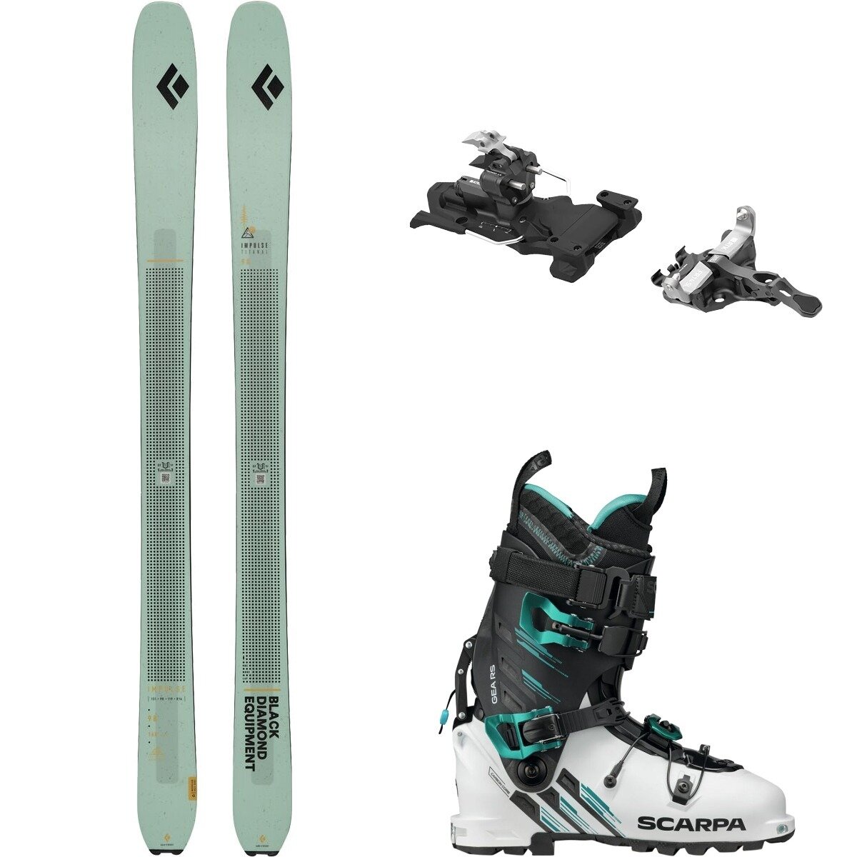 Black Diamond W Impulse 98 Ti Ski + Freeraider 14SL + Gea RS Boot - 2026 One/Blk/Wht-Blk-Emd, 168cm/102mm/22.5