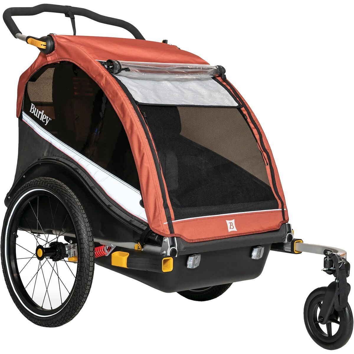 Image of Burley Cub X Bike Trailer Sandstone Red/Charcoal Grey/White, One Size