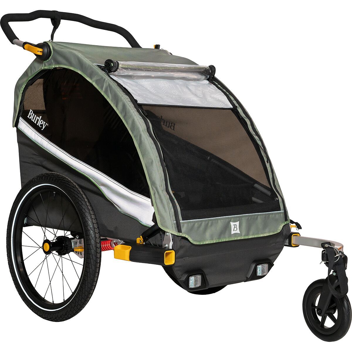 Image of Burley D'Lite X Stroller Sage Green/Charcoal Grey/White, Double