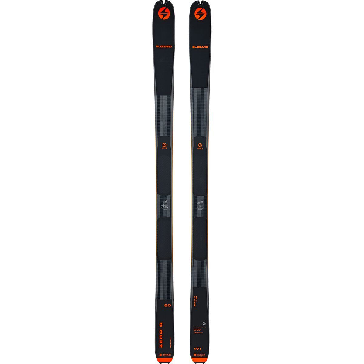 Image of Blizzard Zero G LT 80 Ski - 2025 Black/Orange, 171cm