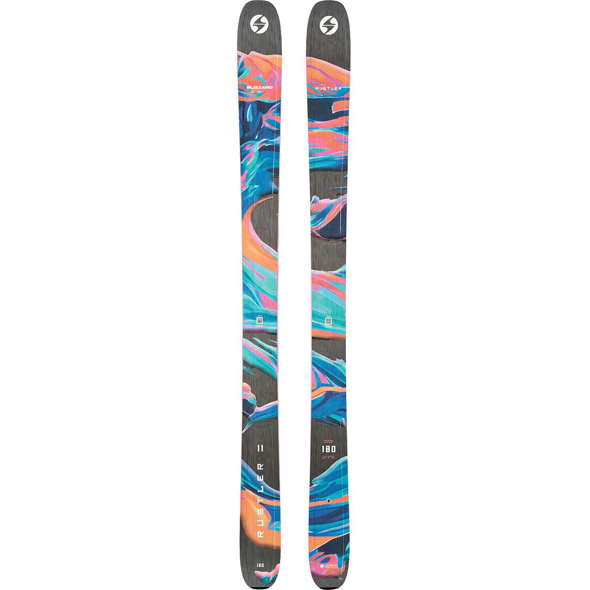 Image of Blizzard Rustler 11 Ski - 2027 Black/Orange, 180cm
