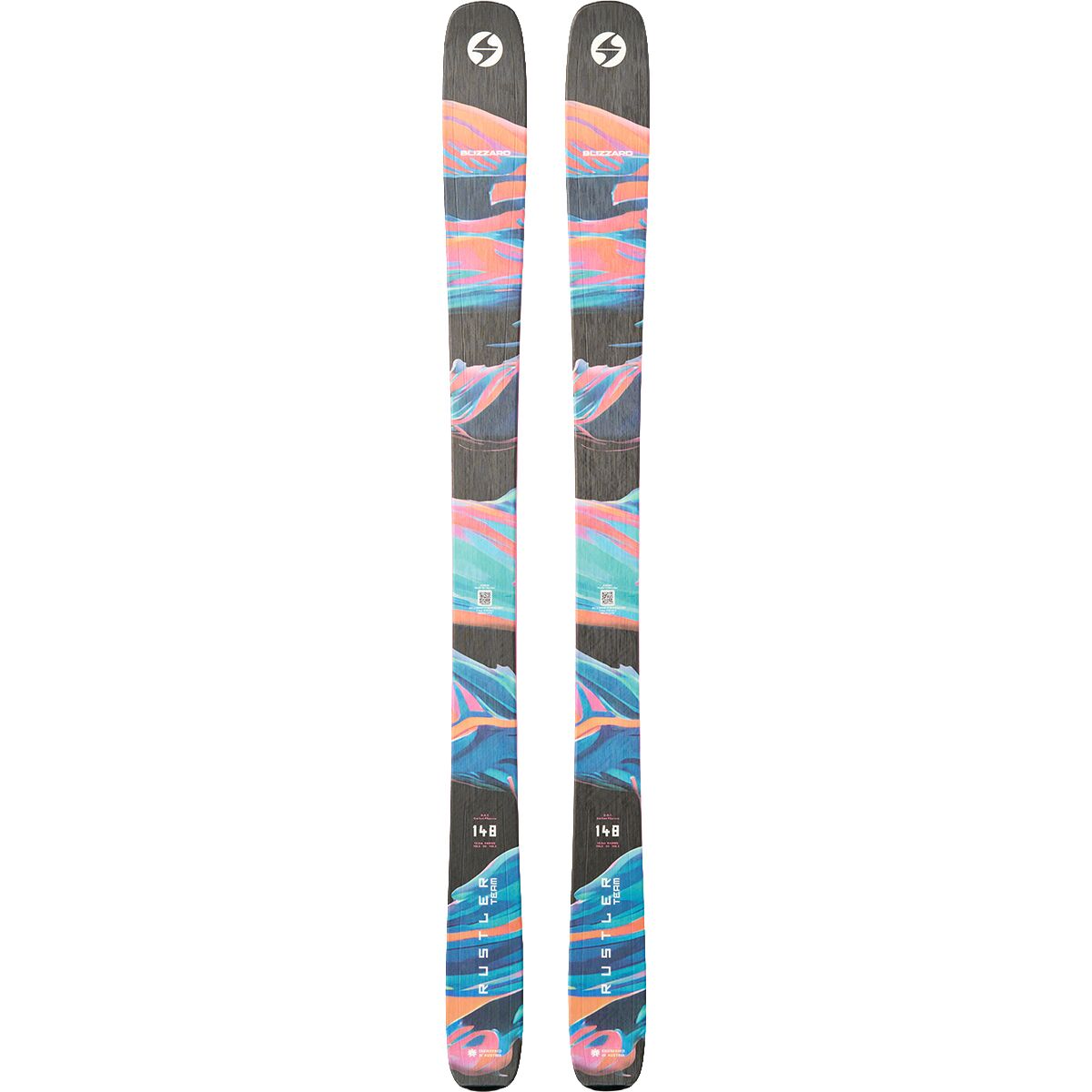Image of Blizzard Rustler Team Ski - 2027 - Kids' Black/Orange, 140cm