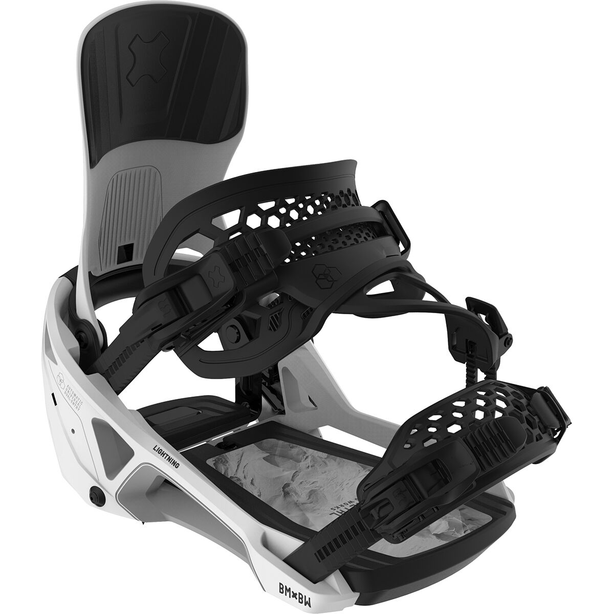 Image of Bent Metal Lightning Supermatic Snowboard Binding - 2026 White, M
