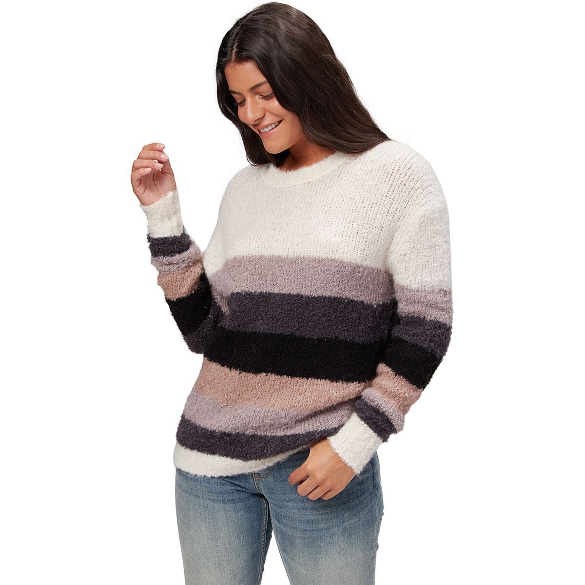 Basin and Range Stripe Sweater - Past Season - Women's Black/Grey Stripe Combo, M