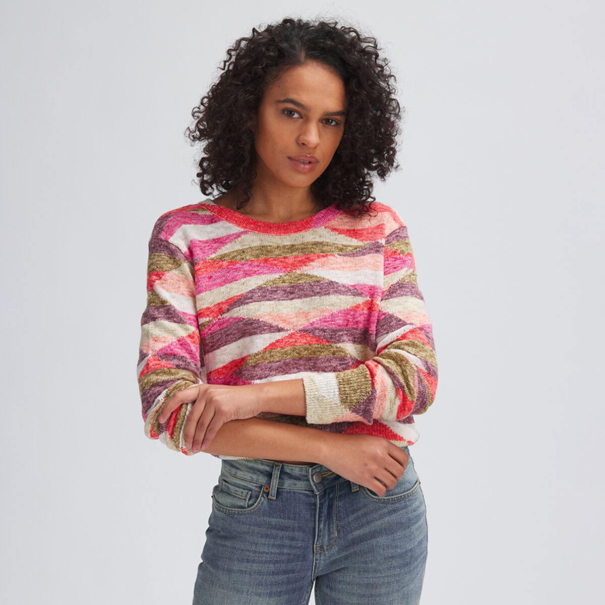 Basin and Range Diamond Pattern Crewneck Sweater - Women's