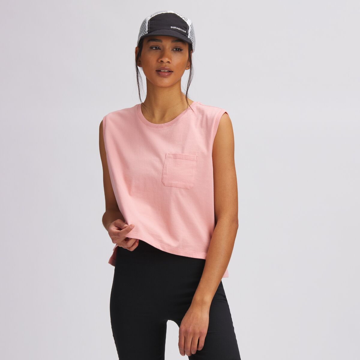 Basin and Range Cropped Sleeveless Pocket Crew Top - Past Season - Women's product image