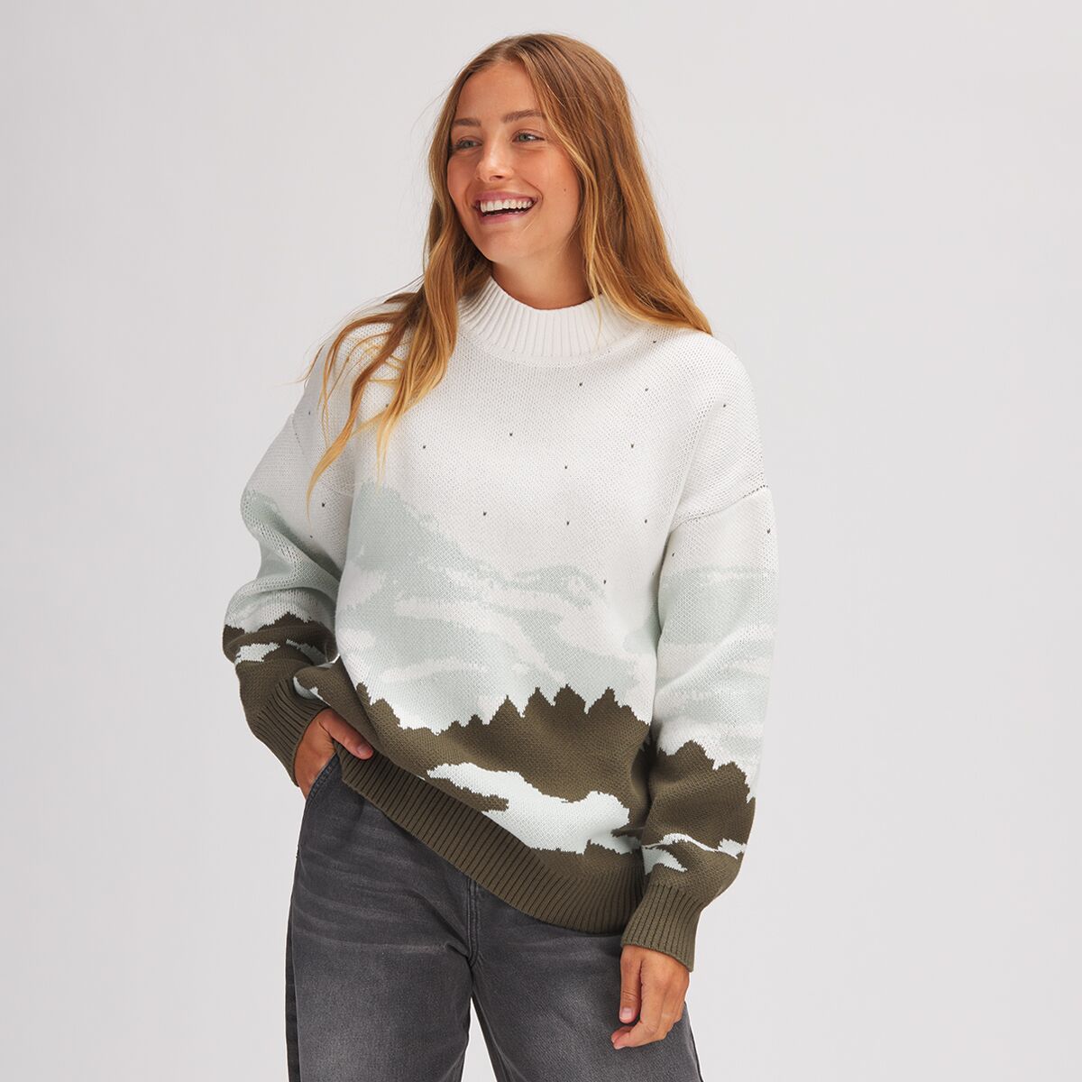 Basin and Range Jacquard Mockneck Sweater - Women's product image