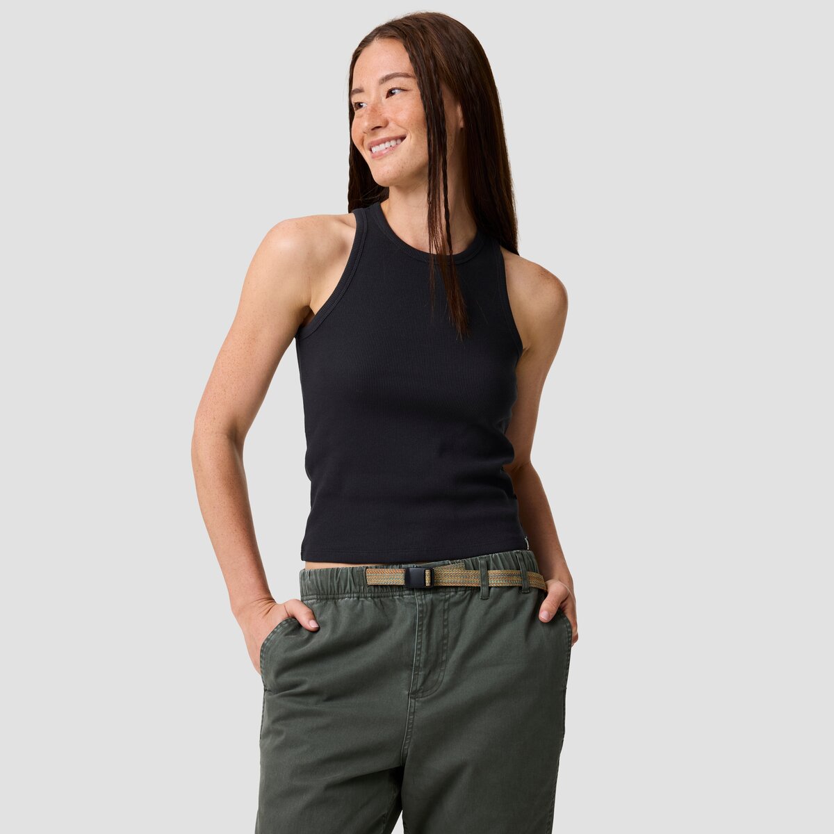 Image of Basin and Range Rest Day Rib Knit Tank Top - Women's Black, L