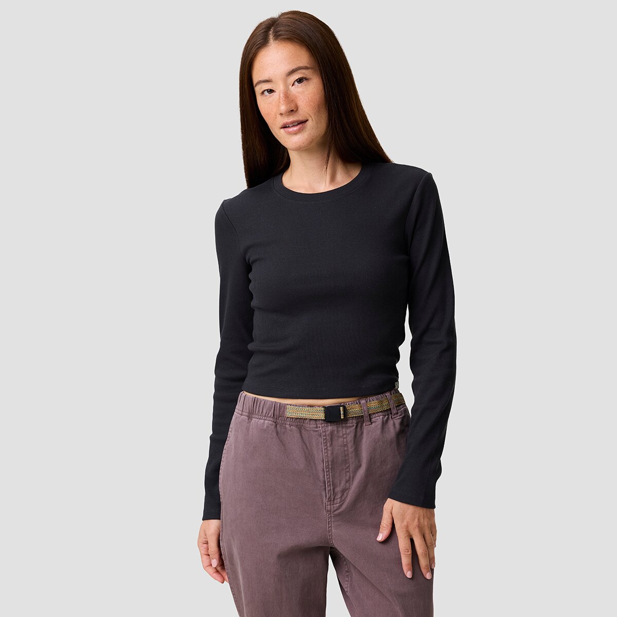 Basin and Range Basin and Range Roadtrip Rib Knit Long-Sleeve Crew Top - Women's Black, L