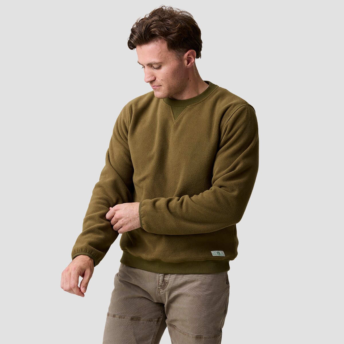 Basin and Range Park It Polar Fleece Crewneck - Men's Dark Olive, XL