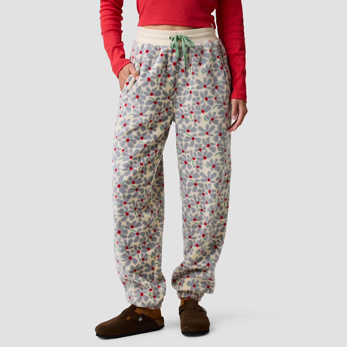 Image of Basin and Range Pretty Inn Polar Fleece Jogger - Women's Wet Weather Floral Print, L