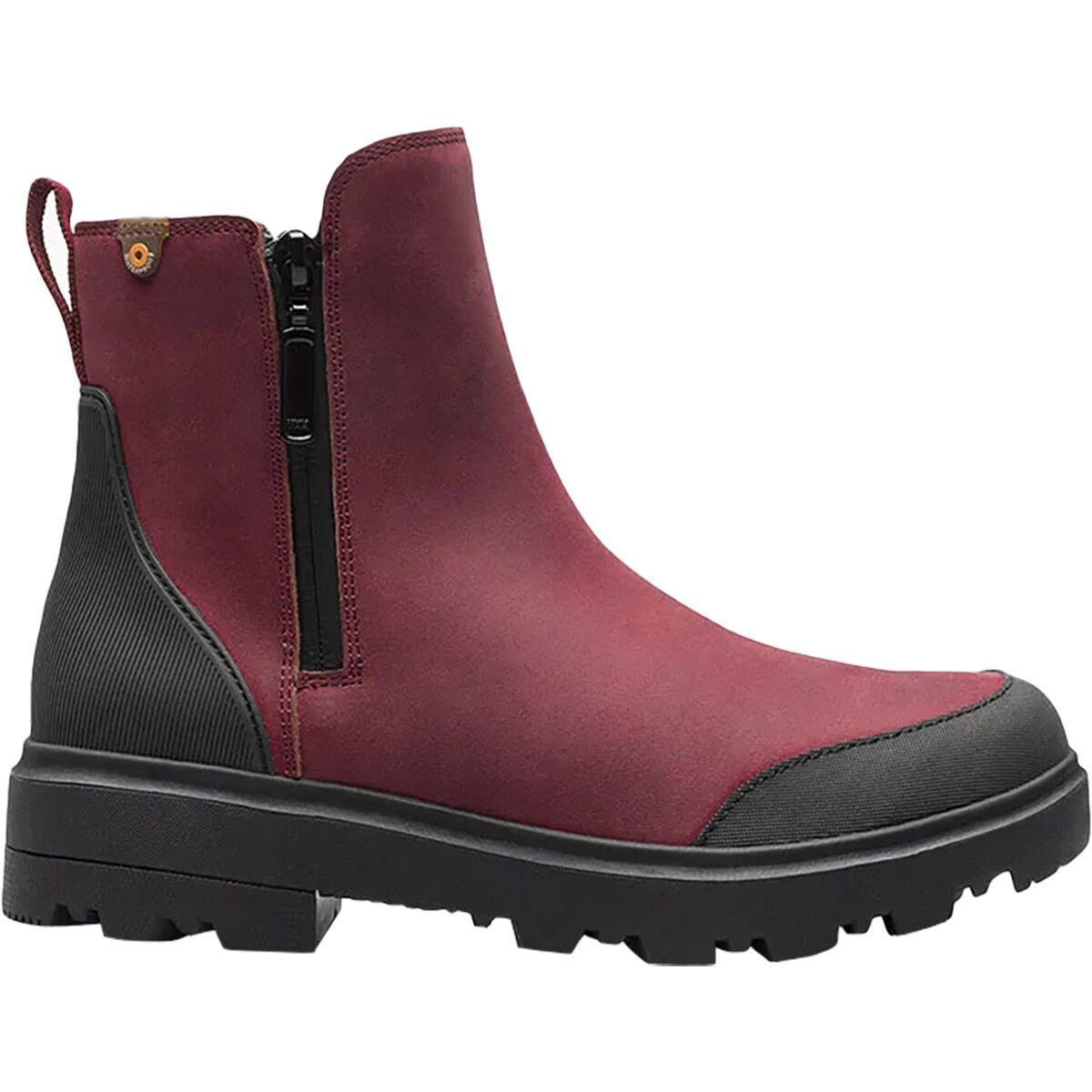 Bogs Holly Zip Leather Boot - Women's Cranberry, 10.0