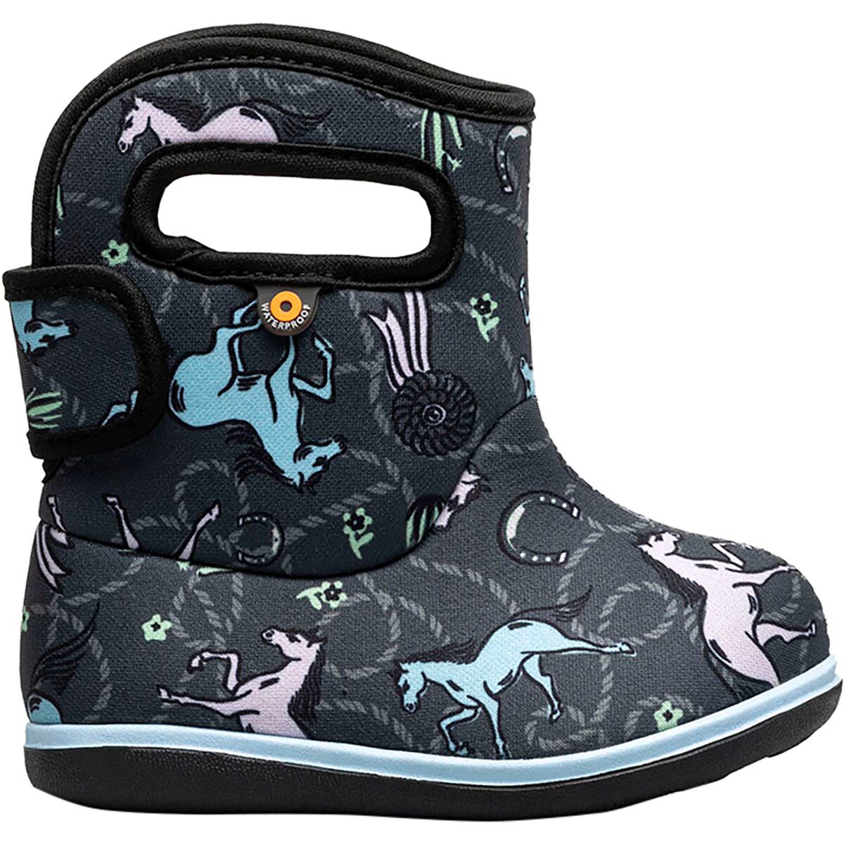 Bogs Bogs Baby Bogs II Print Boot - Toddlers' Horses/Dark Gray Multi, 9.0
