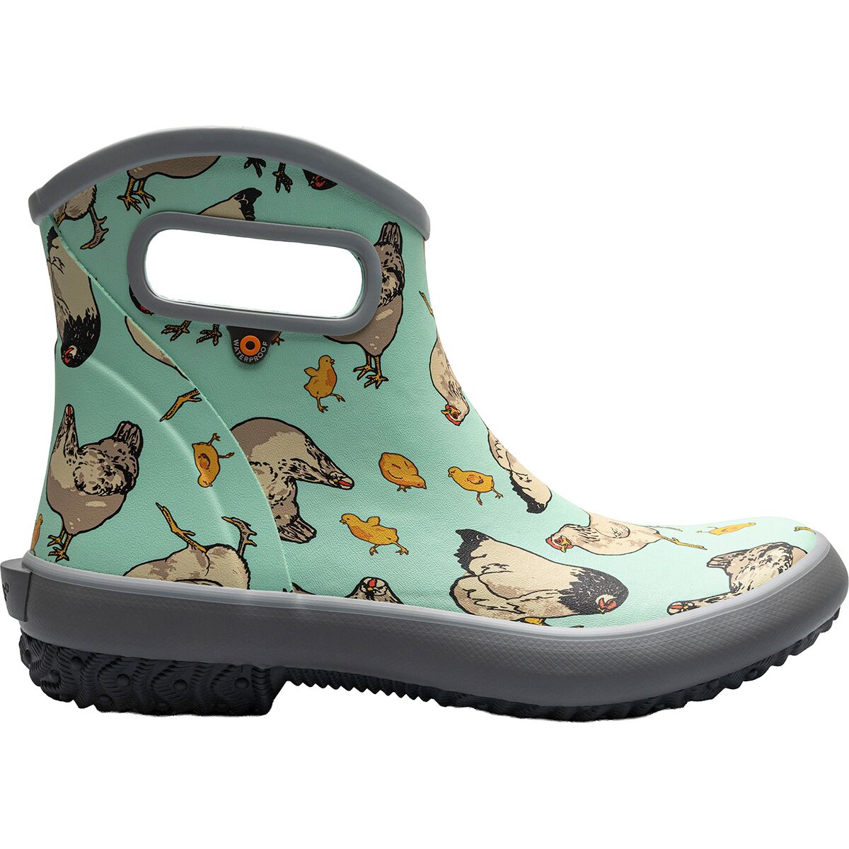 Image of Bogs Patch Ankle Rain Boot - Women's Chickens/Aqua, 11.0