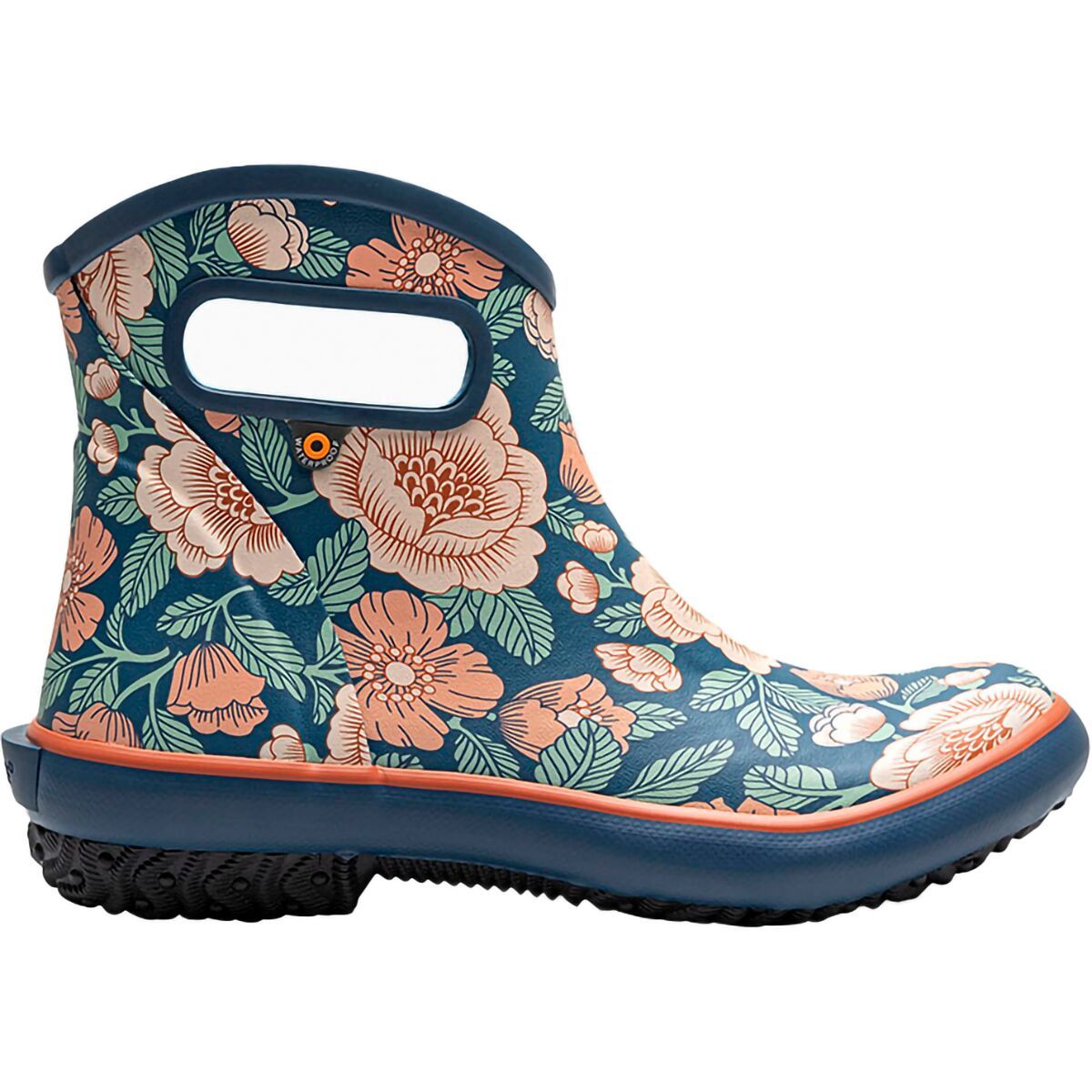 Image of Bogs Patch Ankle Rain Boot - Women's Tapestry Floral/Navy, 6.0