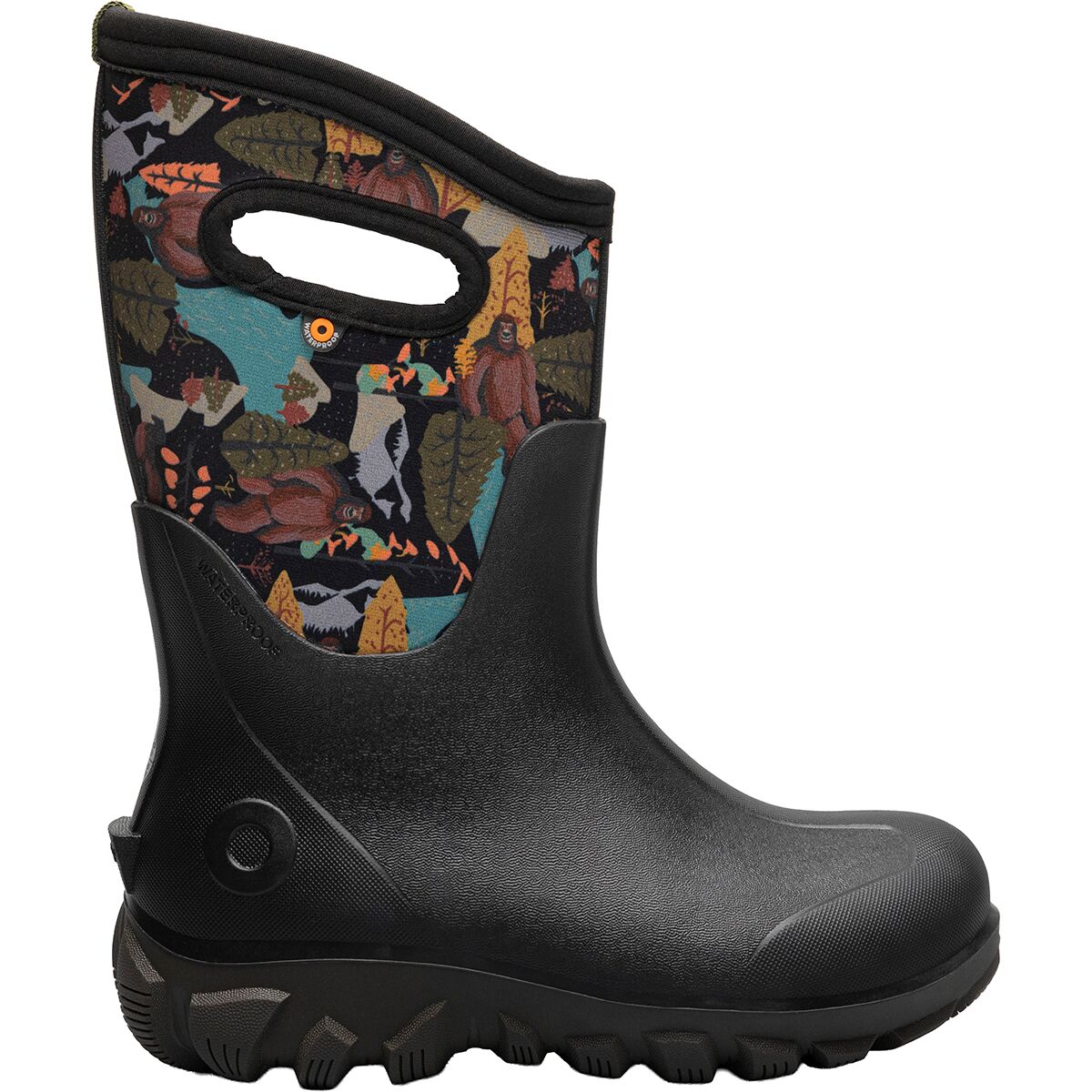 Image of Bogs Classic Seamless Print Boot - Kids' Yeti-Black/Red Alert, 4.0
