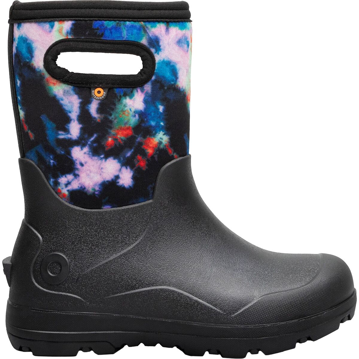 Image of Bogs York Seamless Print Boot - Kids' Tie Dye/Black, 4.0