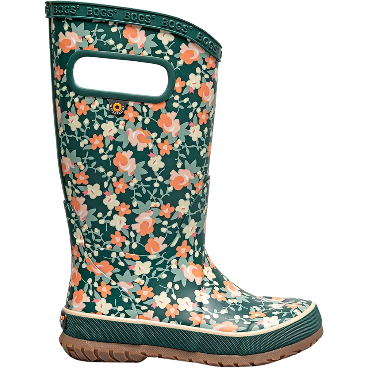 Bogs Small Floral Rainboot - Kids' Emerald Multi, 5.0