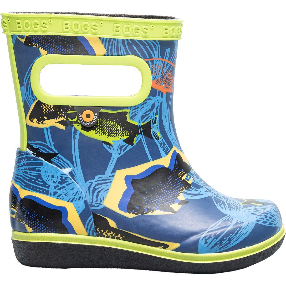 Image of Bogs Skipper II Fish Rain Boot - Toddlers' Navy Multi/Fish, 7.0