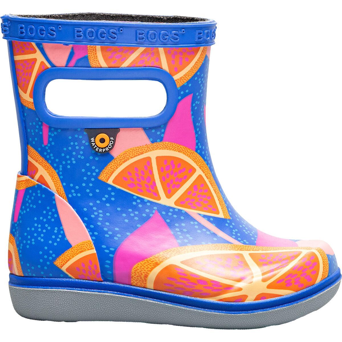 Image of Bogs Skipper II Summer Fruit Rain Boot - Toddlers' Blue Multi/Summer Fruit, 7.0