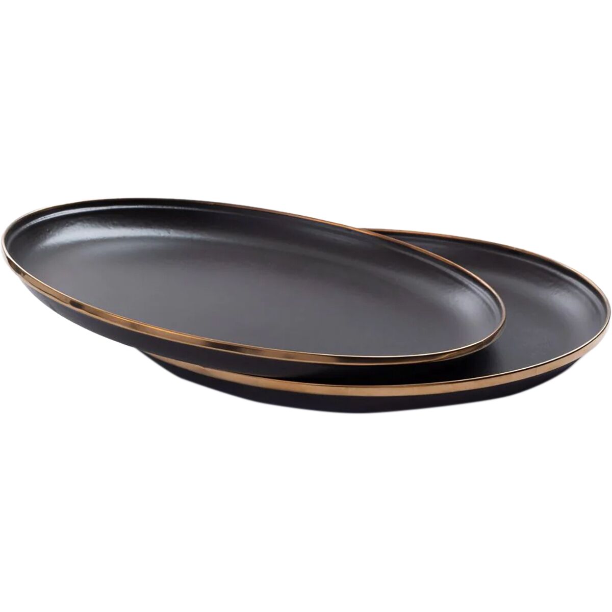 Image of Barebones Enamel Plate Set of 2 Charcoal, One Size
