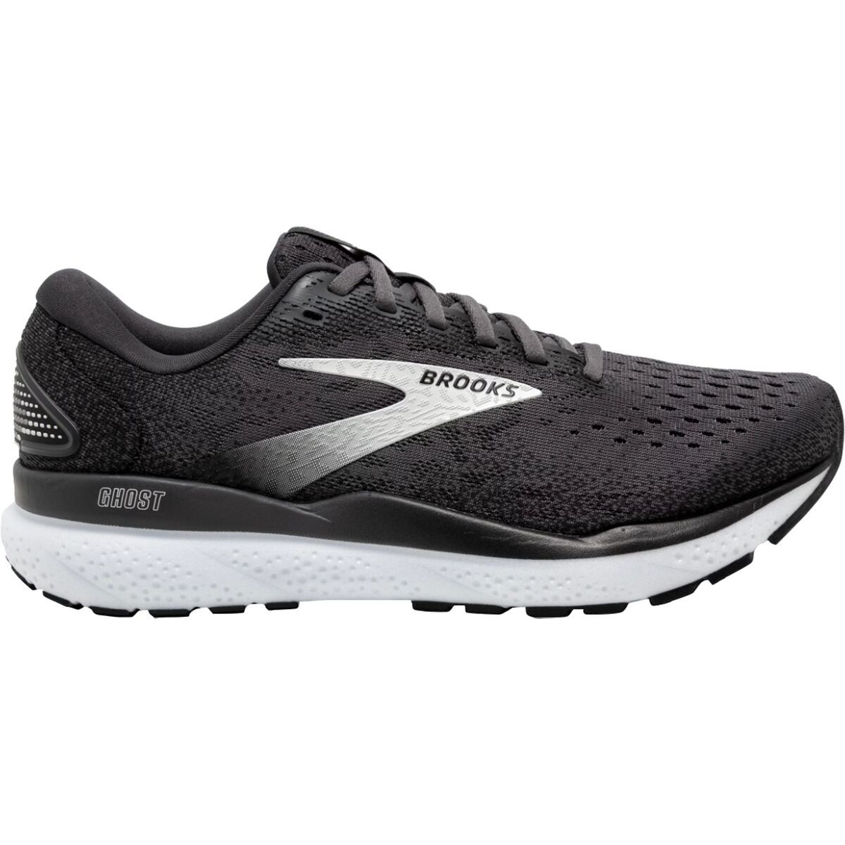 Image of Brooks Ghost 16 Shoe - Men's Black/Grey/White, 12.0