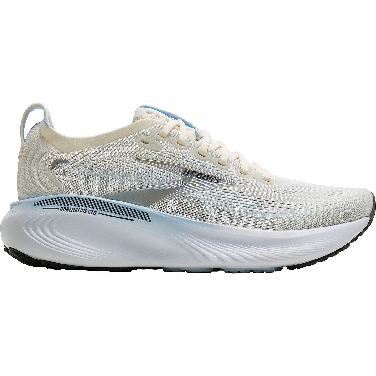 Image of Brooks Adrenaline GTS 25 Running Shoe - Women's Star White/Nantucket/Chrome, 6.5