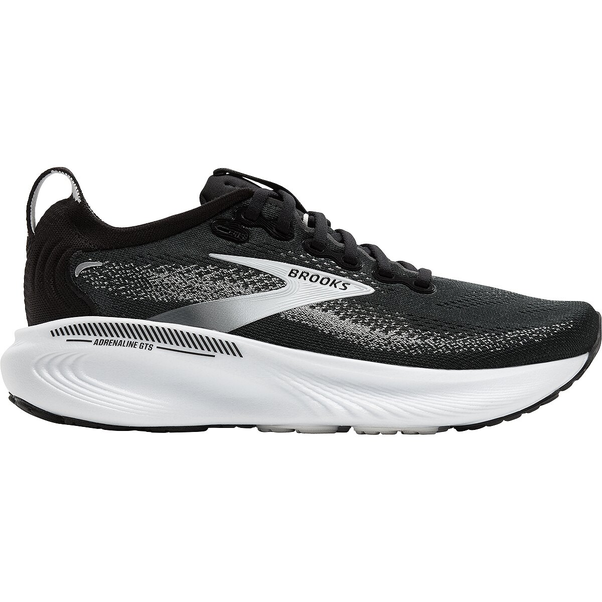 Image of Brooks Adrenaline GTS 25 Wide Running Shoe - Women's Black/Grey/White, 7.5