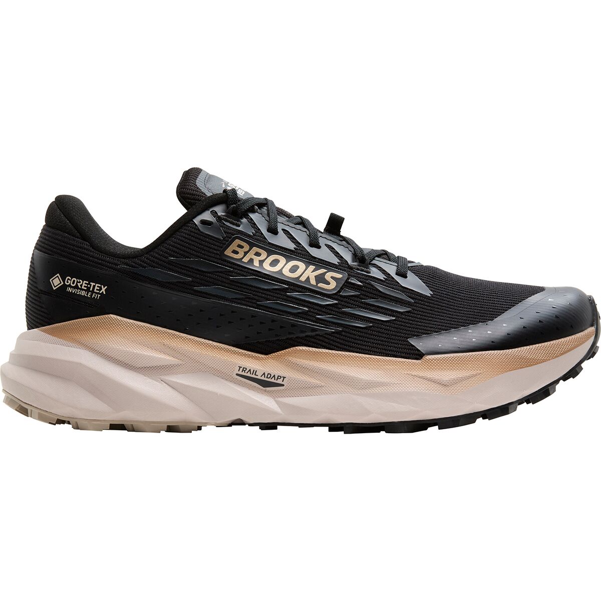 Image of Brooks Cascadia 19 GTX Trail Running Shoe - Men's Black/Ebony/Chateau Gray, 9.0
