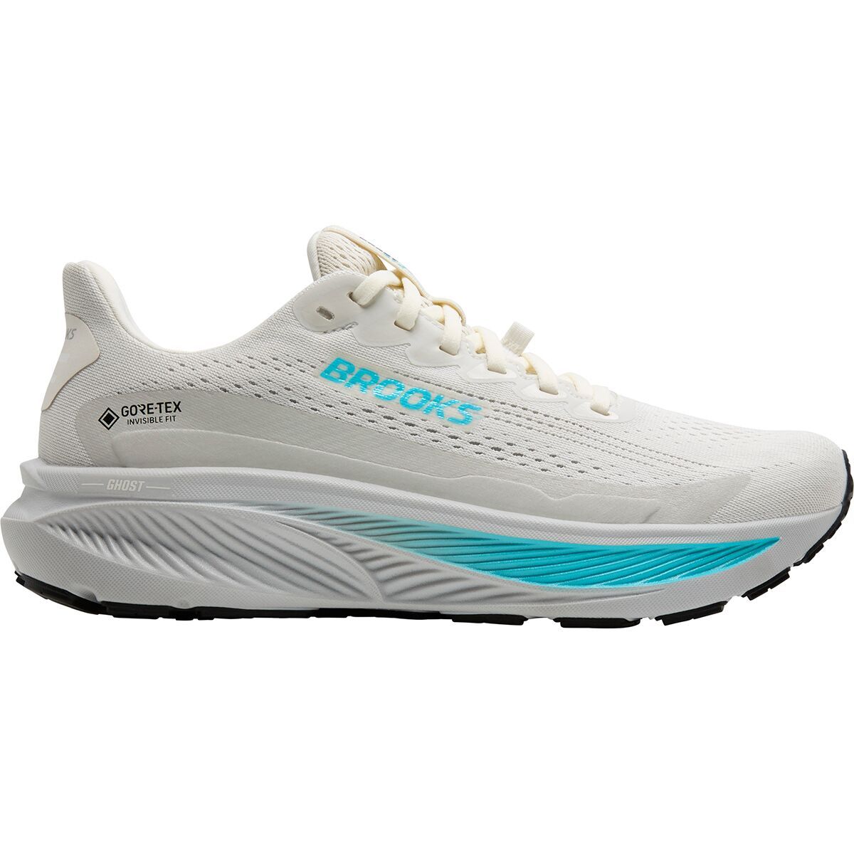 Image of Brooks Ghost 17 GTX Running Shoe - Women's Coconut/Oyster/Blue, 7.0