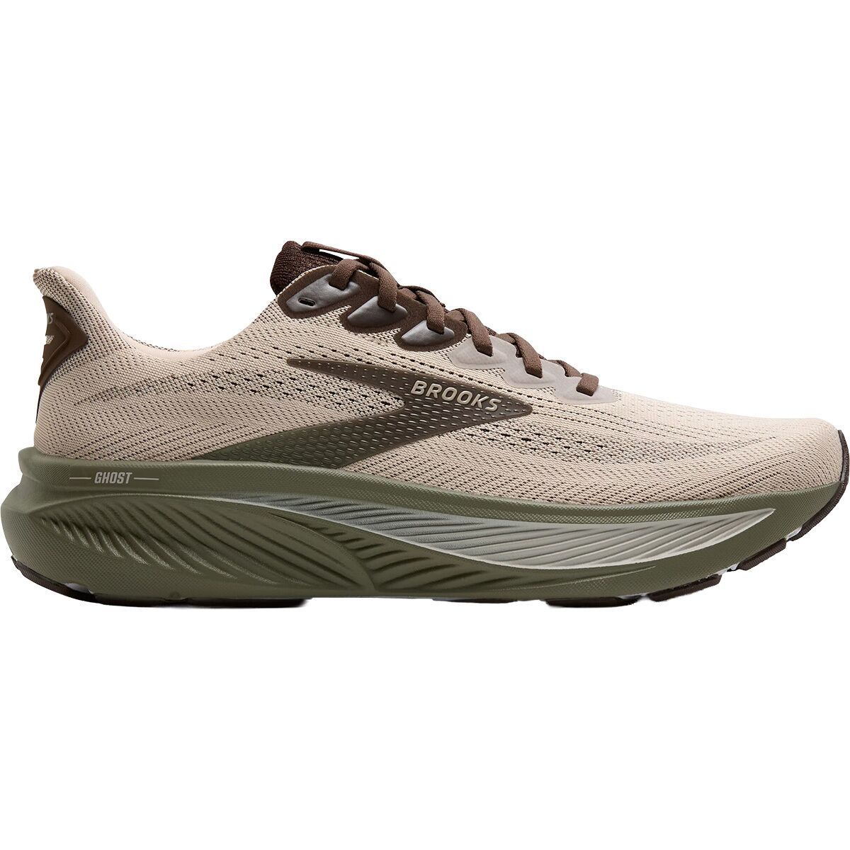 Image of Brooks Ghost 17 Running Shoe - Men's Chateau Gray/Brown/Olive, 10.0
