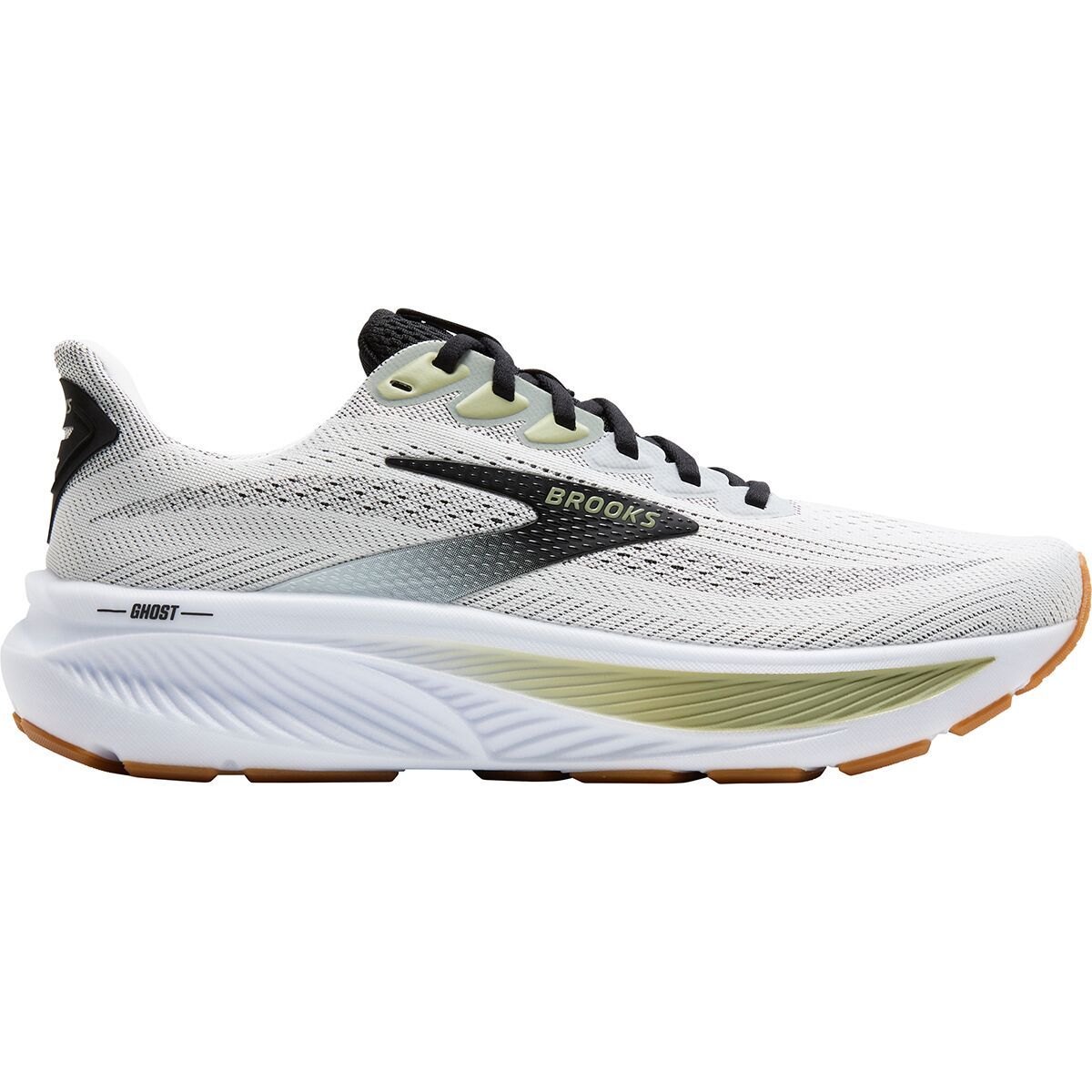 Image of Brooks Ghost 17 Running Shoe - Men's White/Black/Tea, 12.0