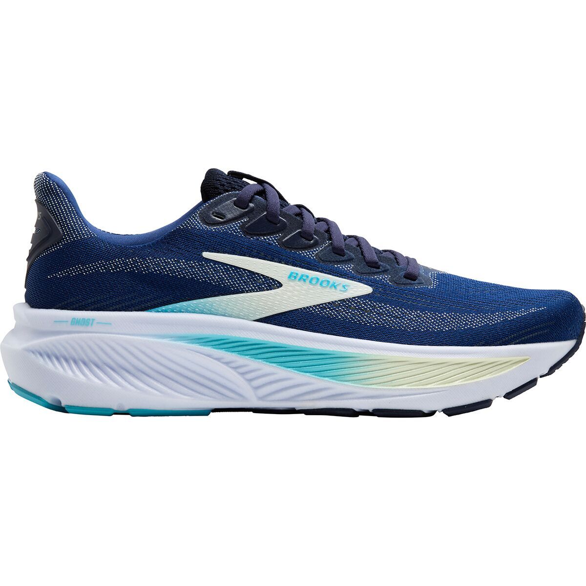 Image of Brooks Ghost 17 Running Shoe - Women's Navy/Green/Turquoise, 6.5