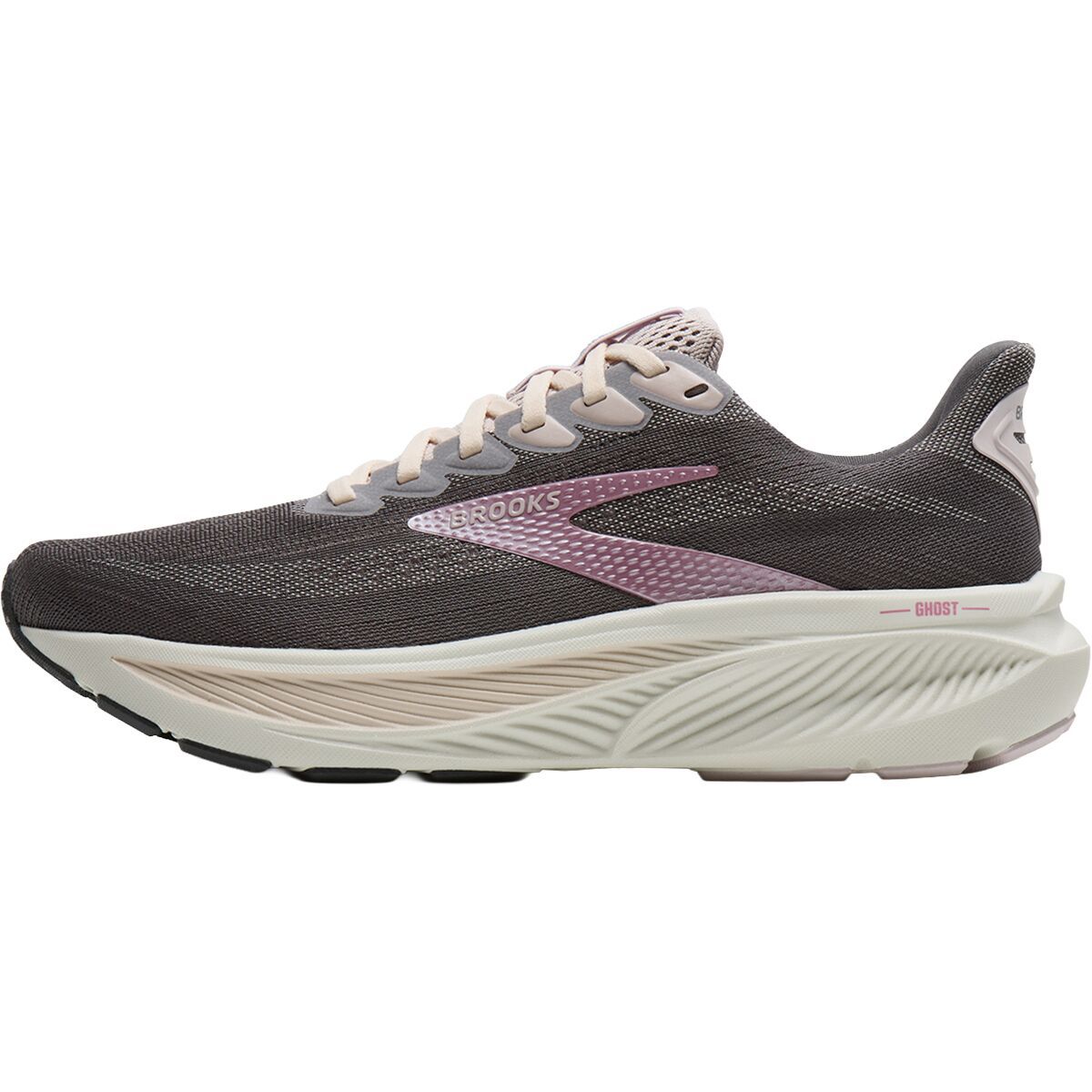 Image of Brooks Ghost 17 Running Shoe - Women's Poppy Seed/Pink/Bluewash, 6.5