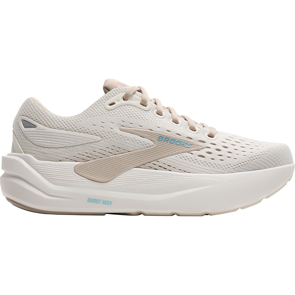 Image of Brooks Ghost Max 3 Running Shoe - Women's Coconut/Chateau Grey/Blue, 7.5
