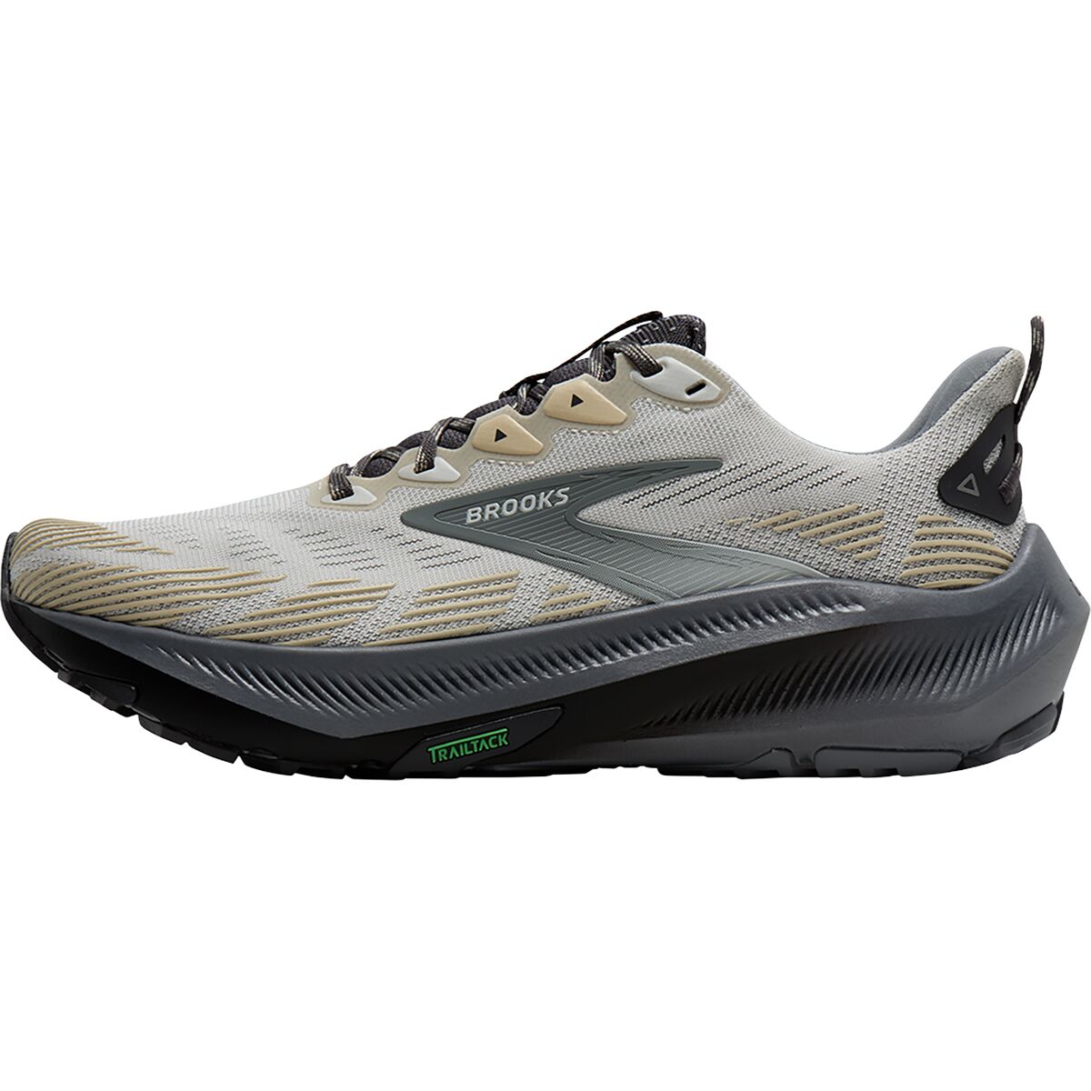 Image of Brooks Ghost Trail Running Shoe - Men's Gray/Gray/Bleached Sand, 9.0