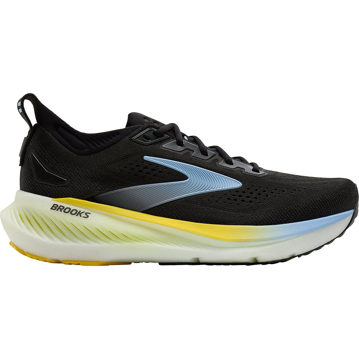 Image of Brooks Glycerin 23 Running Shoe - Men's Black/Cyber Yellow/Nightlife, 8.0