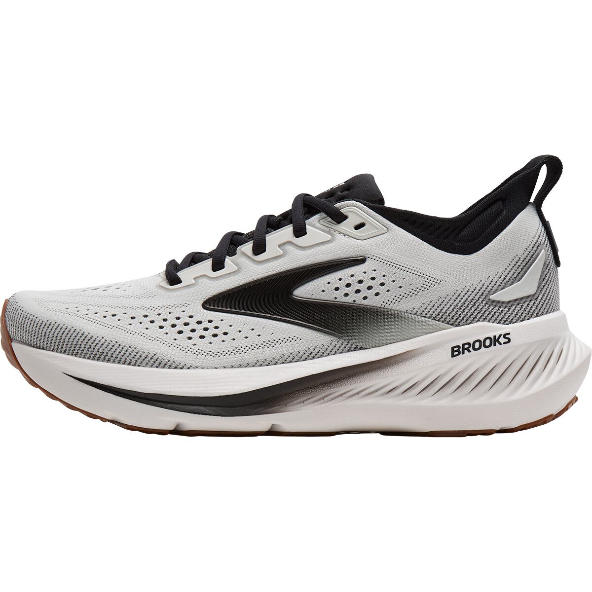 Image of Brooks Glycerin 23 Running Shoe - Men's White/Black/Gum, 10.5