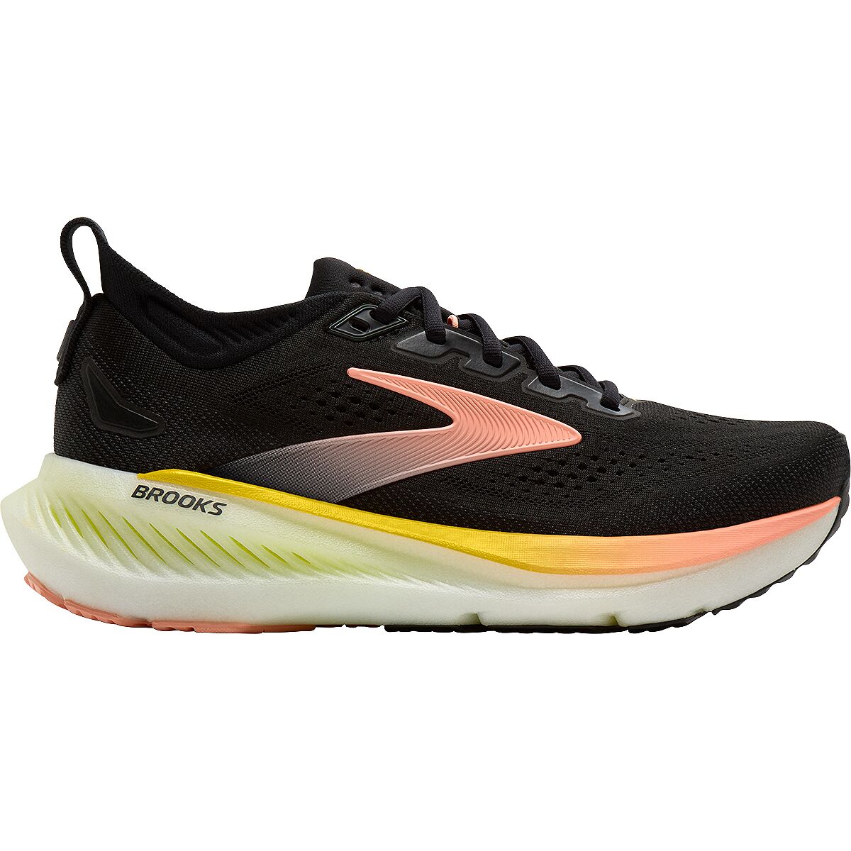 Image of Brooks Glycerin 23 Running Shoe - Women's Black/Peach/Nightlife, 8.5