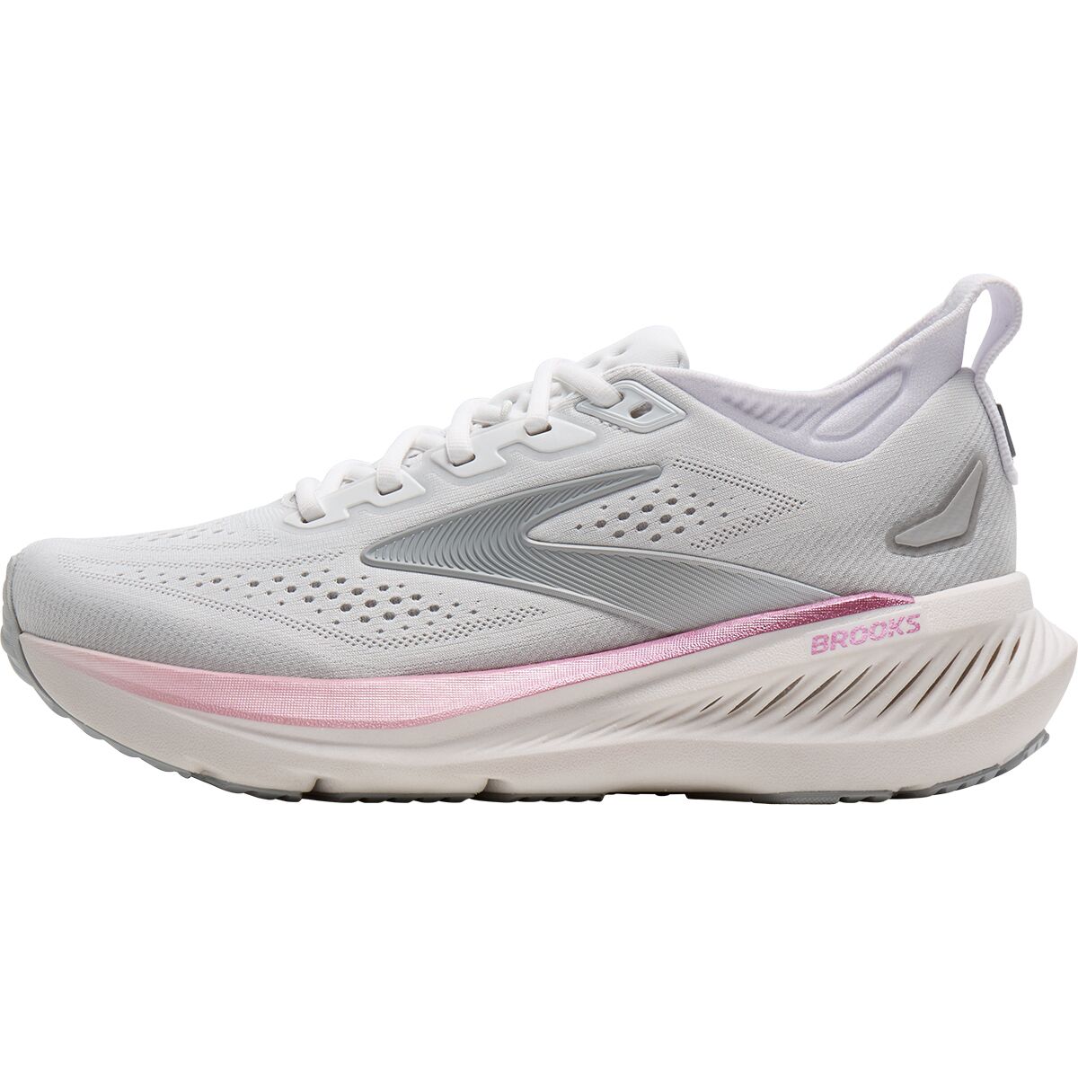 Image of Brooks Glycerin 23 Running Shoe - Women's White/Harbor Mist/Metallic, 8.0