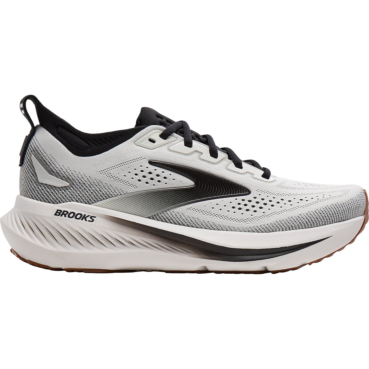 Image of Brooks Glycerin 23 Wide Running Shoe - Men's White/Black/Gum, 11.0
