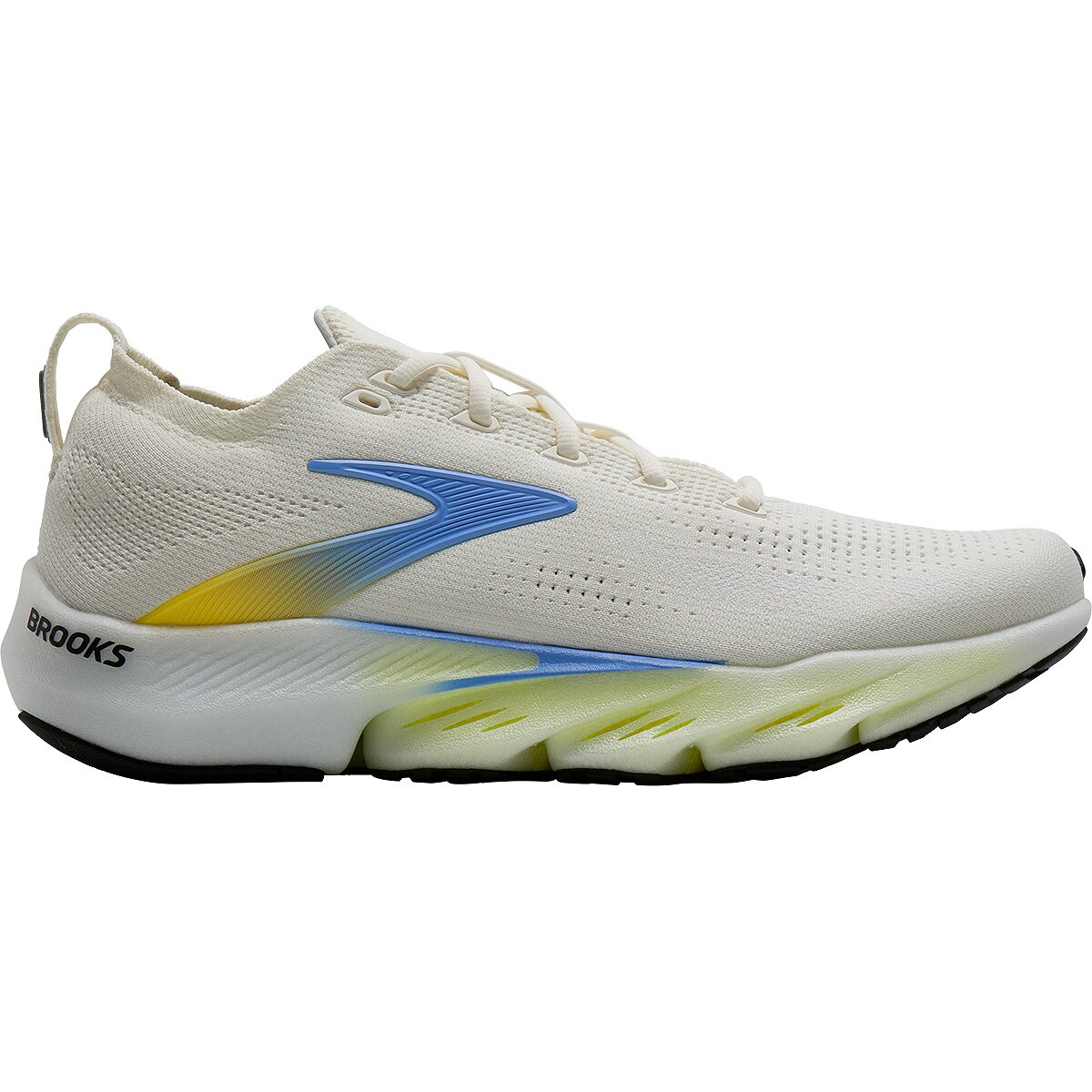 Image of Brooks Glycerin Flex Running Shoe - Men's White/Cyber Yellow/Nightlife, 11.5