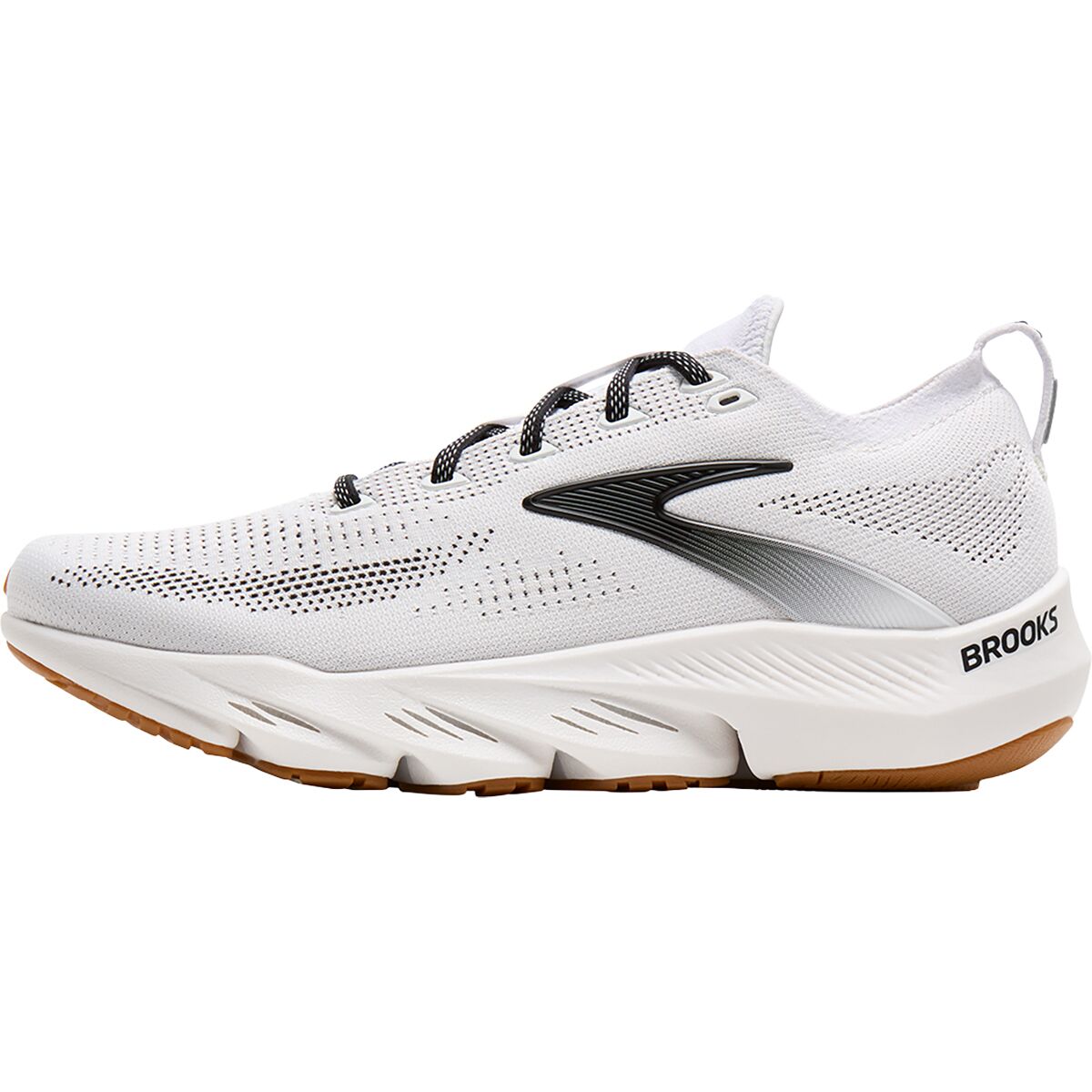 Image of Brooks Glycerin Flex Running Shoe - Men's White/Black/Gum, 9.0