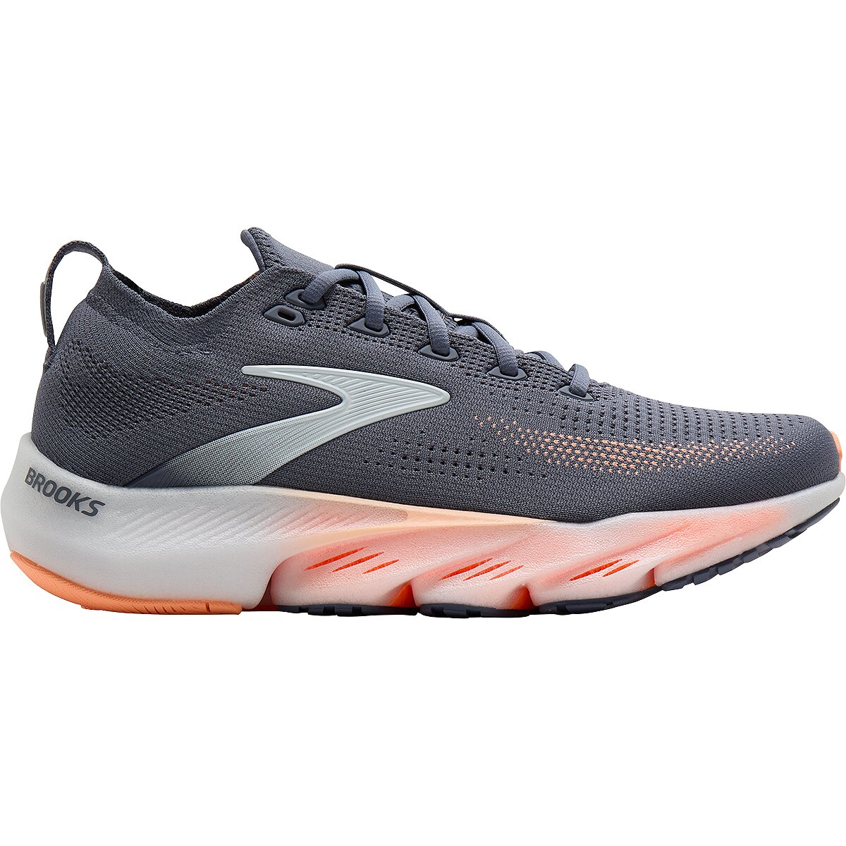 Image of Brooks Glycerin Flex Running Shoe - Women's Grey/Peach/Orange, 7.0