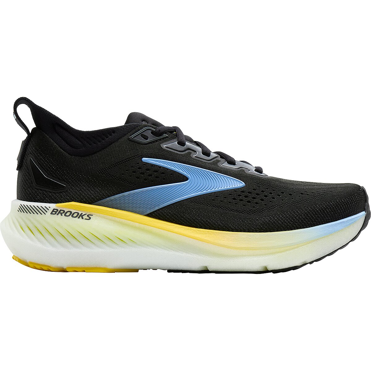 Image of Brooks Glycerin GTS 23 Running Shoe - Men's Black/Cyber Yellow/Nightlife, 10.0